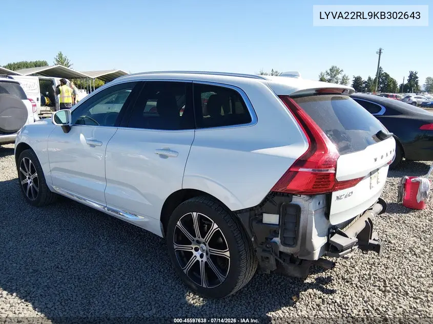 2019 Volvo Xc60 T6 Inscription VIN: LYVA22RL9KB302643 Lot: 45597638