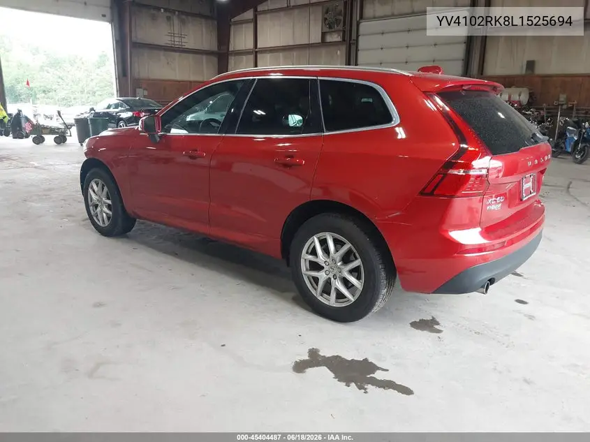 2020 Volvo Xc60 T5 Momentum VIN: YV4102RK8L1525694 Lot: 45404487