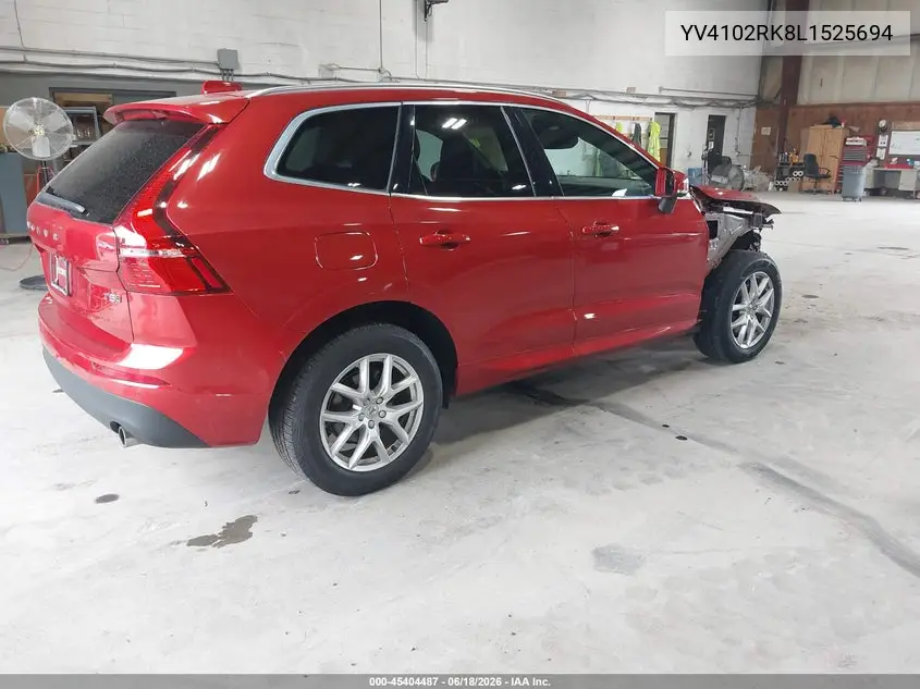 2020 Volvo Xc60 T5 Momentum VIN: YV4102RK8L1525694 Lot: 45404487