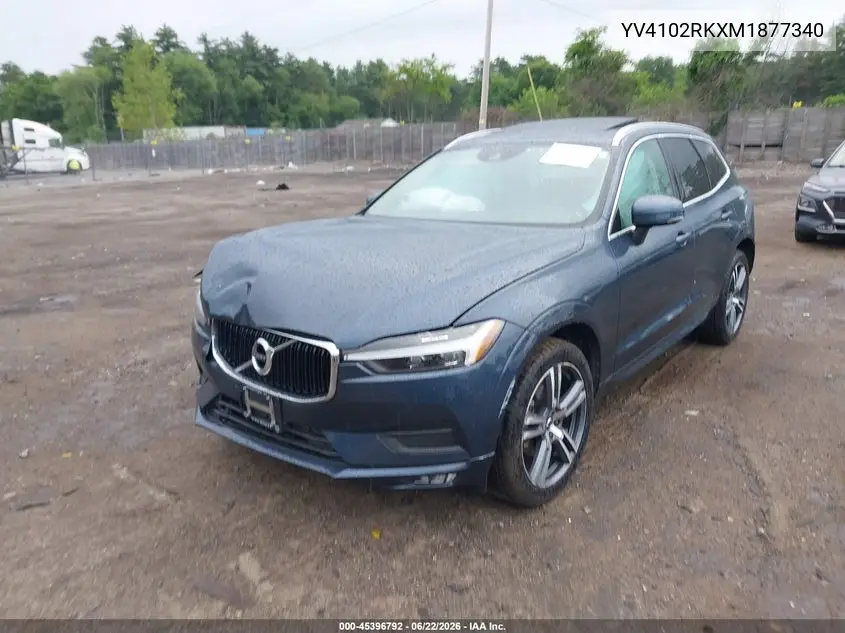 2021 Volvo Xc60 T5 Momentum VIN: YV4102RKXM1877340 Lot: 45396792