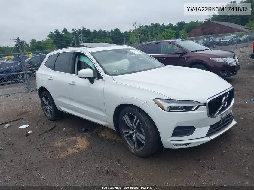 2021 Volvo Xc60 T6 Momentum VIN: YV4A22RK3M1741836 Lot: 45397009