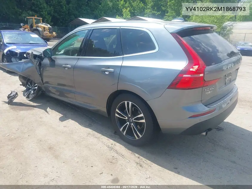 2021 Volvo Xc60 T5 Momentum VIN: YV4102RK2M1868793 Lot: 45408366