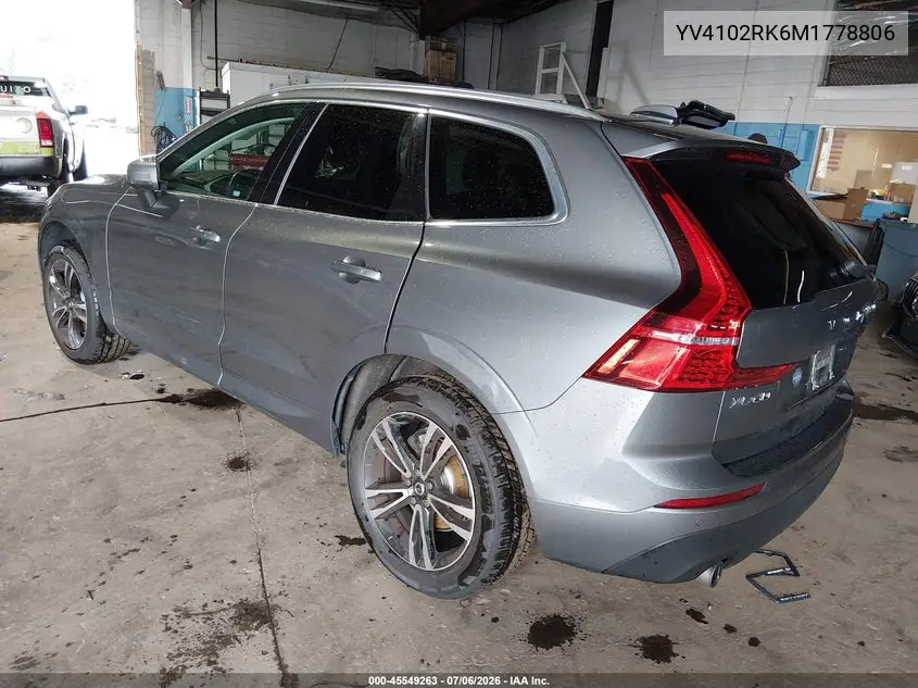 2021 Volvo Xc60 T5 Momentum VIN: YV4102RK6M1778806 Lot: 45549263