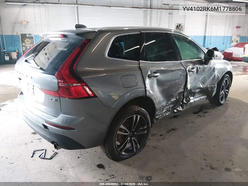 2021 Volvo Xc60 T5 Momentum VIN: YV4102RK6M1778806 Lot: 45549263