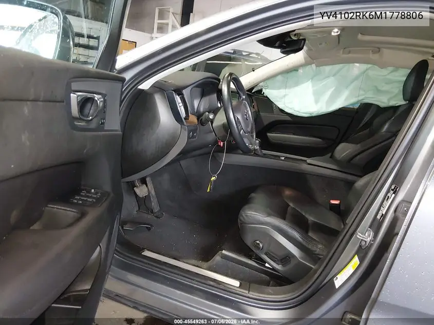 2021 Volvo Xc60 T5 Momentum VIN: YV4102RK6M1778806 Lot: 45549263
