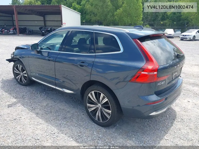 2022 Volvo Xc60 B5 Inscription VIN: YV4L12DL8N1002474 Lot: 45522883