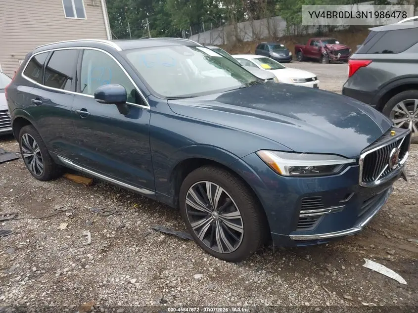 2022 Volvo Xc60 Recharge Plug-In Hybrid T8 Inscription VIN: YV4BR0DL3N1986478 Lot: 45547672