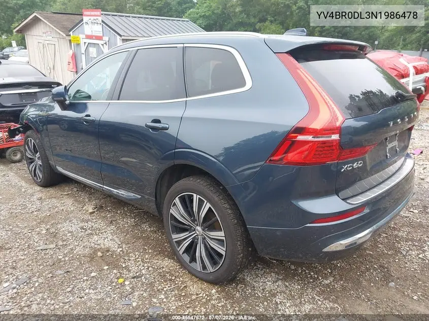 2022 Volvo Xc60 Recharge Plug-In Hybrid T8 Inscription VIN: YV4BR0DL3N1986478 Lot: 45547672