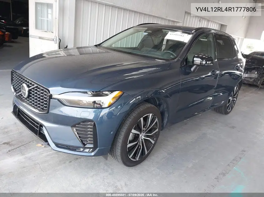 2024 Volvo Xc60 B5 Plus Dark Theme VIN: YV4L12RL4R1777806 Lot: 45595581