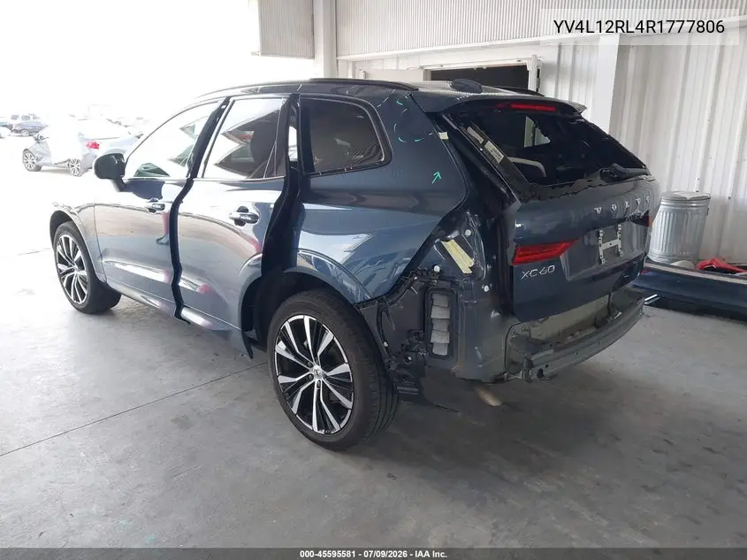2024 Volvo Xc60 B5 Plus Dark Theme VIN: YV4L12RL4R1777806 Lot: 45595581