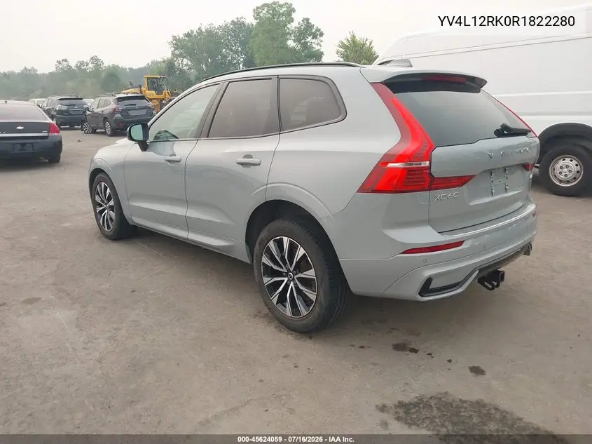 2024 Volvo Xc60 B5 Core Dark Theme VIN: YV4L12RK0R1822280 Lot: 45624059