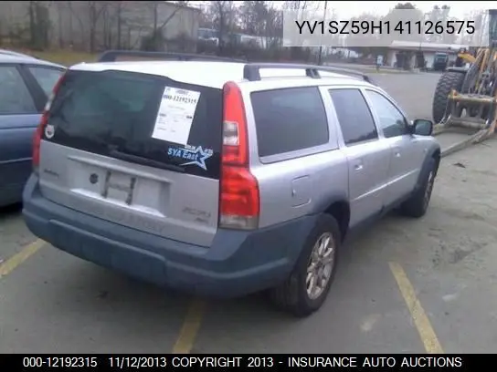 2004 Volvo Xc70 VIN: YV1SZ59H141126575 Lot: 12192315