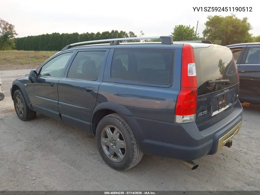 2005 Volvo Xc70 2.5T A Awd/2.5T A Awd Sr VIN: YV1SZ592451190512 Lot: 45594239