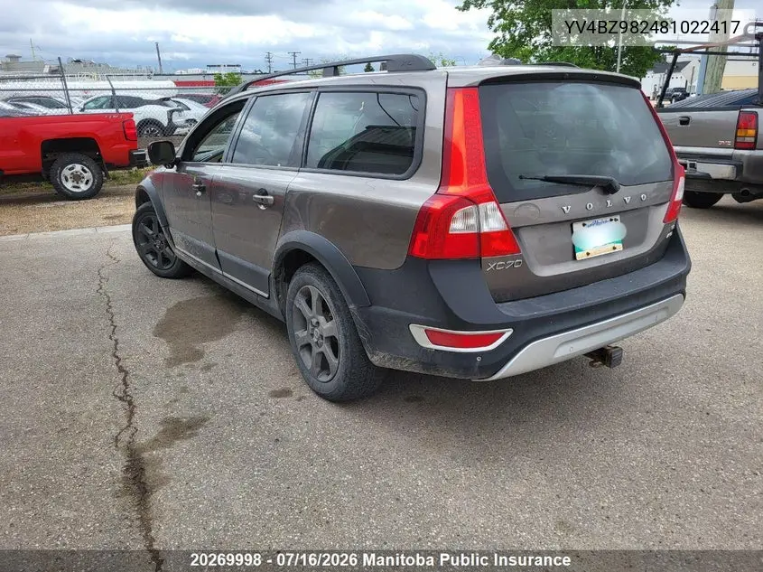 2008 Volvo Xc70 3.2 VIN: YV4BZ982481022417 Lot: 20269998