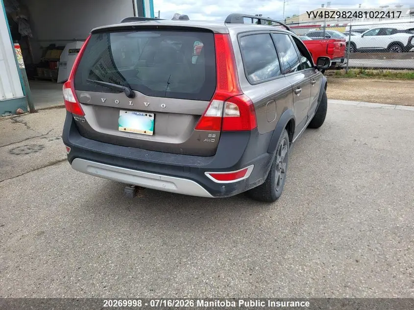 2008 Volvo Xc70 3.2 VIN: YV4BZ982481022417 Lot: 20269998