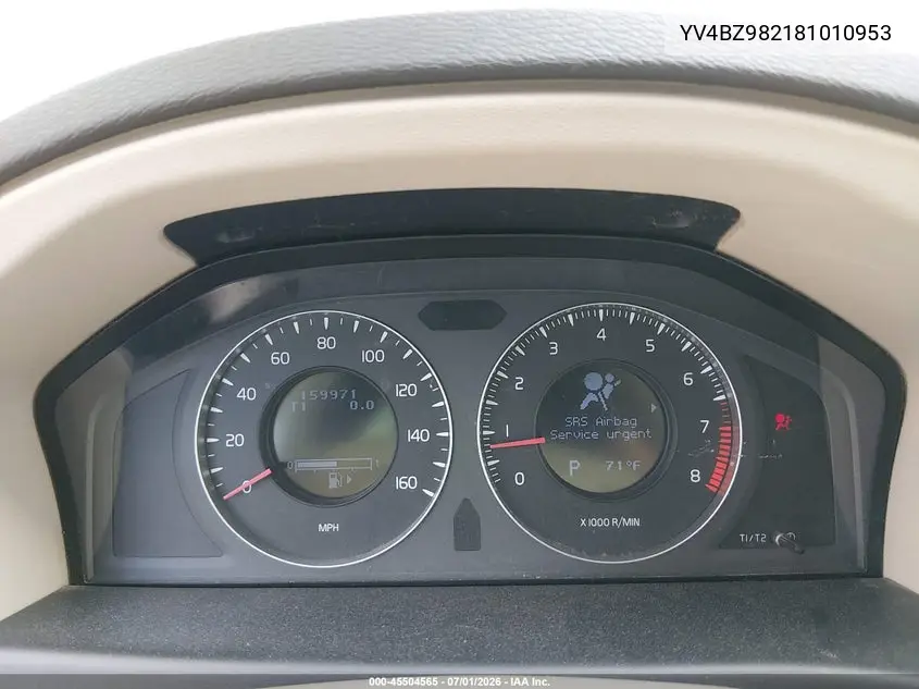 2008 Volvo Xc70 3.2 VIN: YV4BZ982181010953 Lot: 45504565