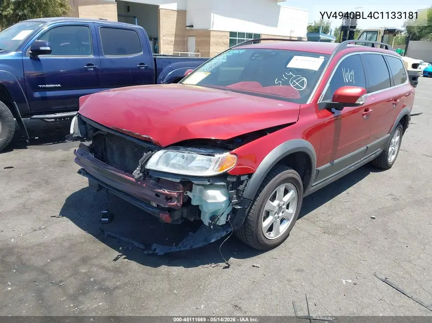 2012 Volvo Xc70 3.2 VIN: YV4940BL4C1133181 Lot: 45111669
