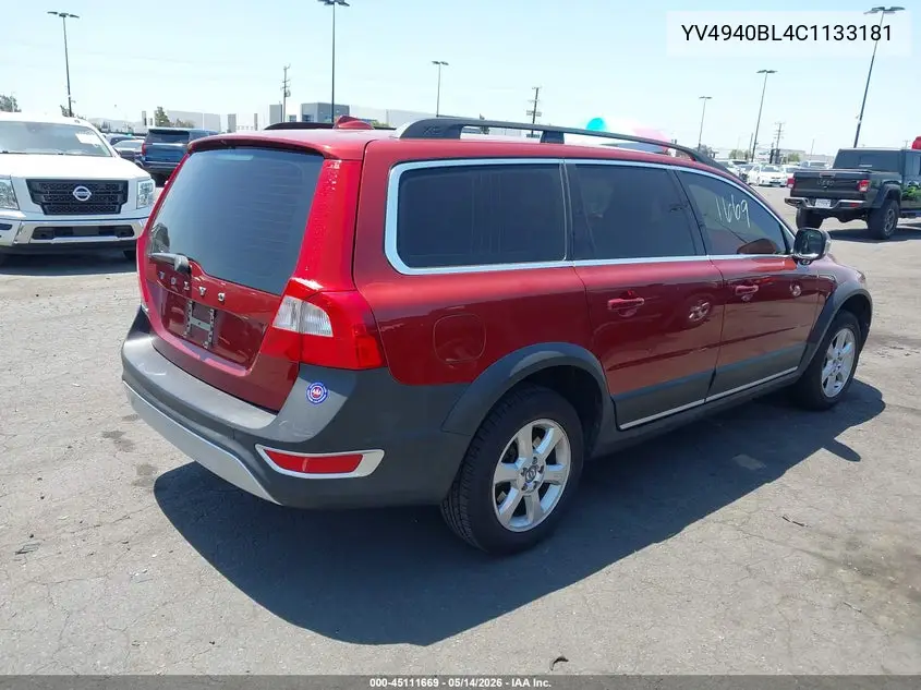 2012 Volvo Xc70 3.2 VIN: YV4940BL4C1133181 Lot: 45111669