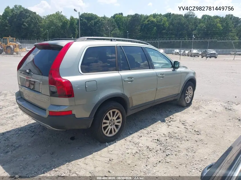 2008 Volvo Xc90 3.2 VIN: YV4CZ982781449756 Lot: 45516839