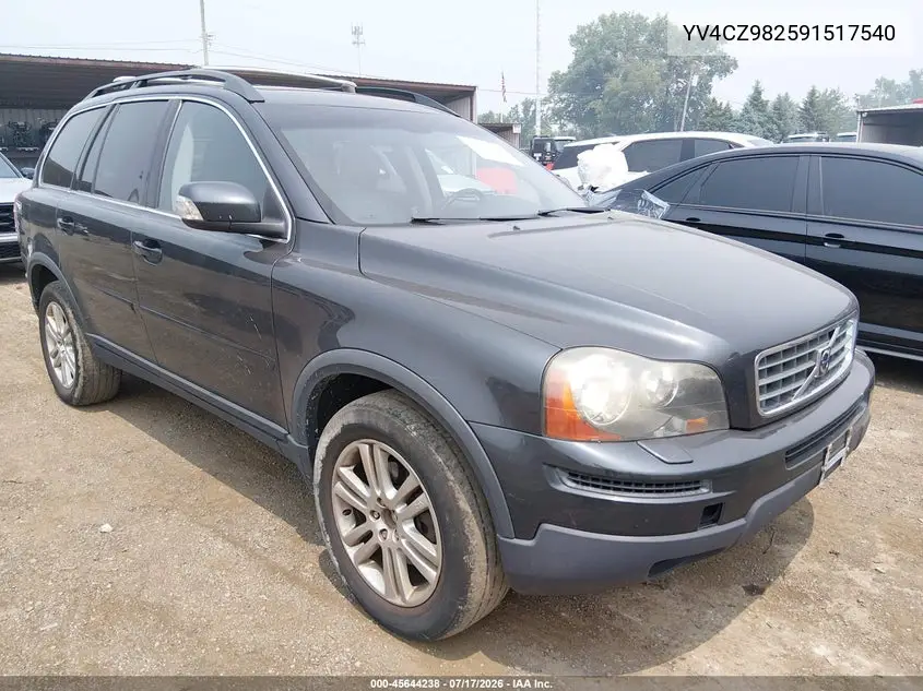 2009 Volvo Xc90 3.2 VIN: YV4CZ982591517540 Lot: 45644238