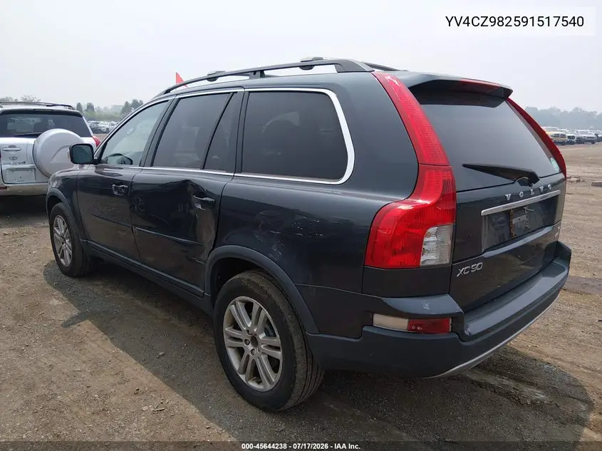 2009 Volvo Xc90 3.2 VIN: YV4CZ982591517540 Lot: 45644238