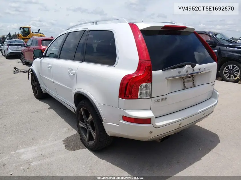 2014 Volvo Xc90 3.2 R-Design Platinum VIN: YV4952CT5E1692670 Lot: 45239220