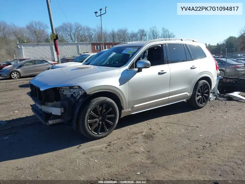 YV4A22PK7G1094817 2016 Volvo Xc90 T6 Momentum