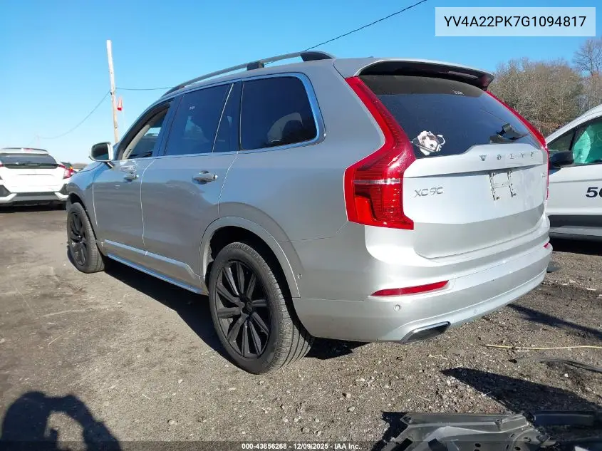 YV4A22PK7G1094817 2016 Volvo Xc90 T6 Momentum