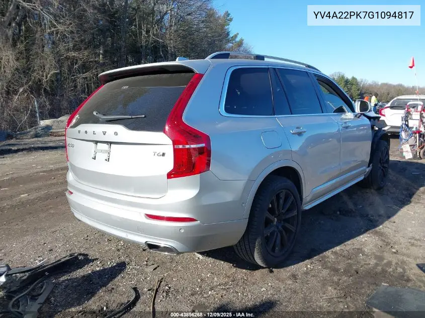 YV4A22PK7G1094817 2016 Volvo Xc90 T6 Momentum