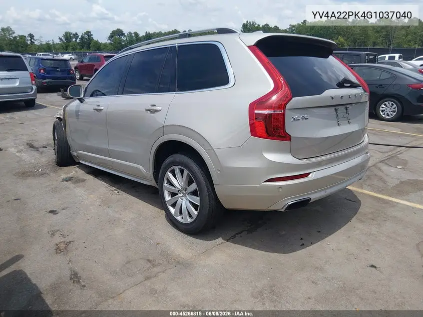2016 Volvo Xc90 T6 Momentum VIN: YV4A22PK4G1037040 Lot: 45266815