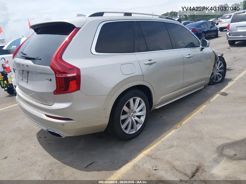 2016 Volvo Xc90 T6 Momentum VIN: YV4A22PK4G1037040 Lot: 45266815