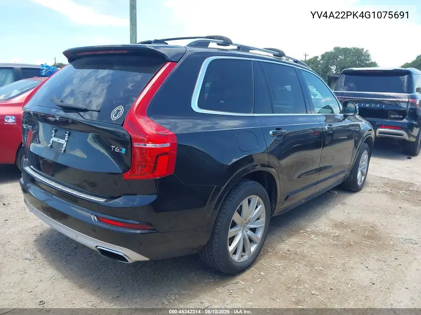 2016 Volvo Xc90 T6 Momentum VIN: YV4A22PK4G1075691 Lot: 45342314
