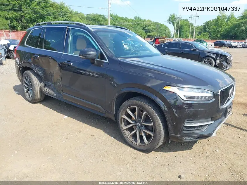2016 Volvo Xc90 T6 Momentum VIN: YV4A22PK0G1047337 Lot: 45474796