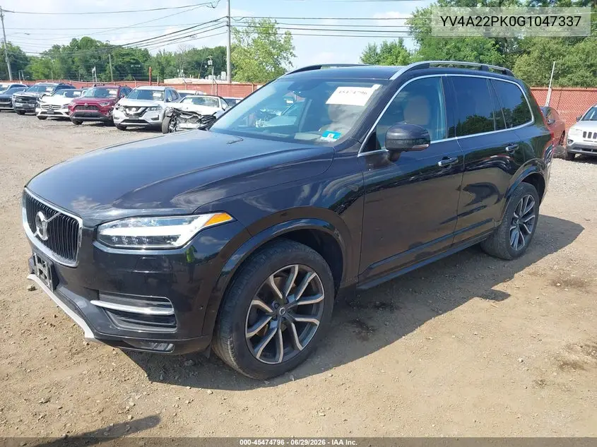 2016 Volvo Xc90 T6 Momentum VIN: YV4A22PK0G1047337 Lot: 45474796