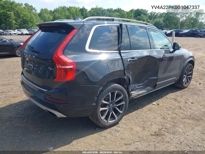 2016 Volvo Xc90 T6 Momentum VIN: YV4A22PK0G1047337 Lot: 45474796
