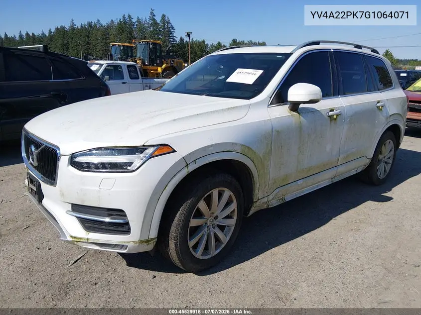 2016 Volvo Xc90 T6 Momentum VIN: YV4A22PK7G1064071 Lot: 45529916