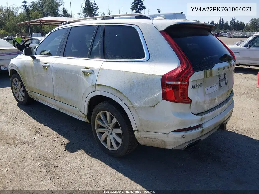 2016 Volvo Xc90 T6 Momentum VIN: YV4A22PK7G1064071 Lot: 45529916