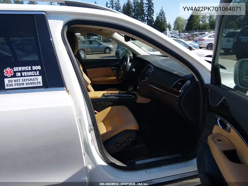 2016 Volvo Xc90 T6 Momentum VIN: YV4A22PK7G1064071 Lot: 45529916