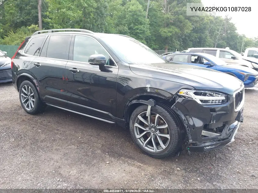 2016 Volvo Xc90 T6 Momentum VIN: YV4A22PK0G1087028 Lot: 45535611