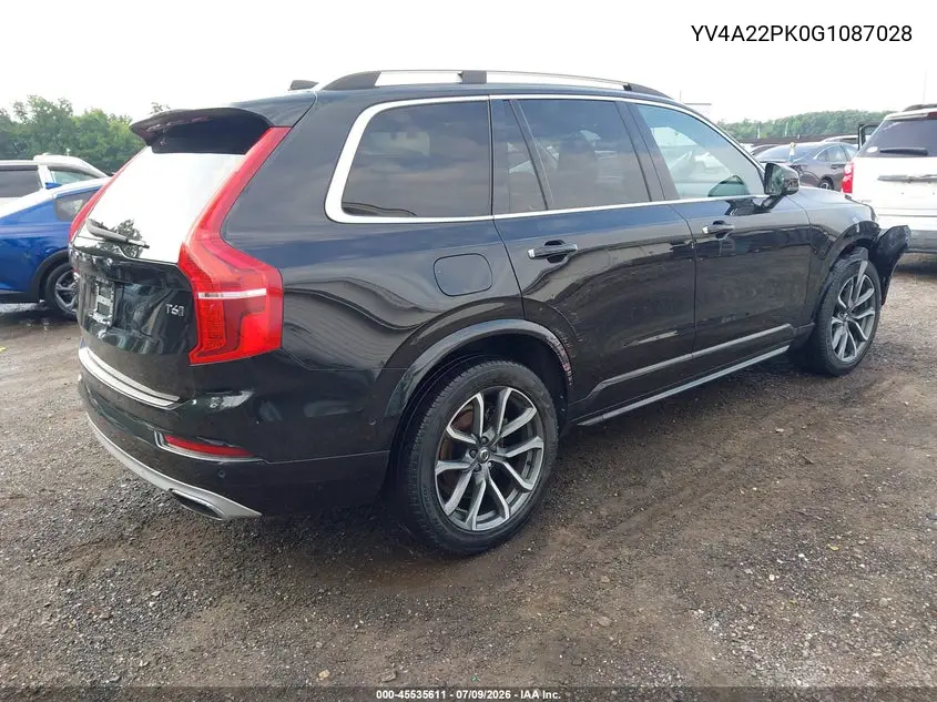 2016 Volvo Xc90 T6 Momentum VIN: YV4A22PK0G1087028 Lot: 45535611