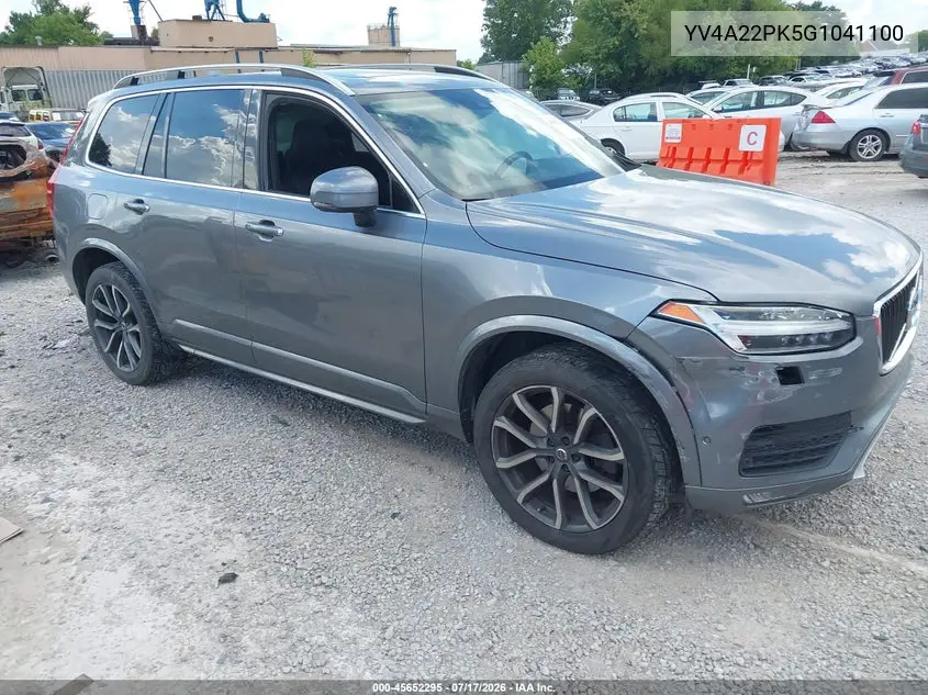 2016 Volvo Xc90 T6 Momentum VIN: YV4A22PK5G1041100 Lot: 45652295