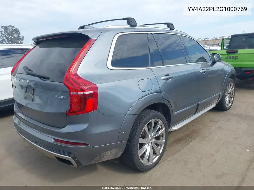 2016 Volvo Xc90 T6 Inscription VIN: YV4A22PL2G1000769 Lot: 45676326