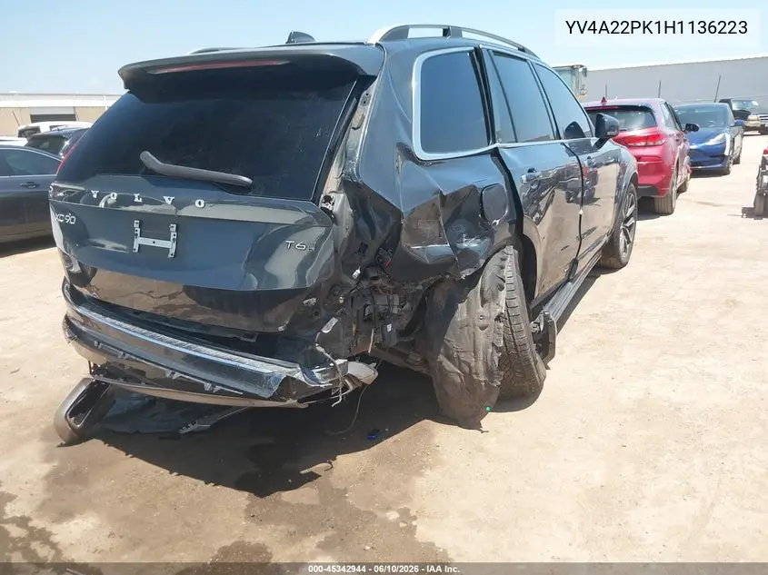 2017 Volvo Xc90 T6 Momentum VIN: YV4A22PK1H1136223 Lot: 45342944