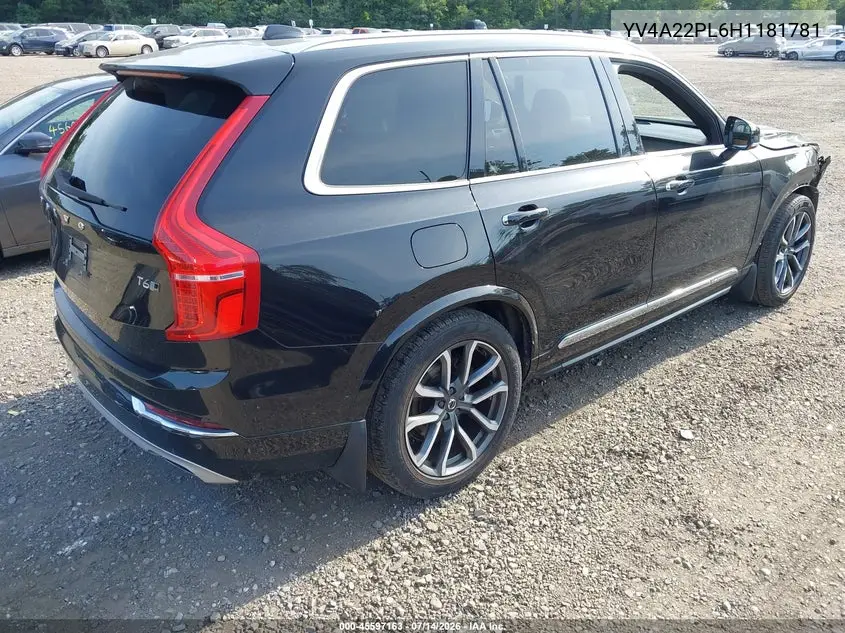 2017 Volvo Xc90 T6 Inscription VIN: YV4A22PL6H1181781 Lot: 45597163