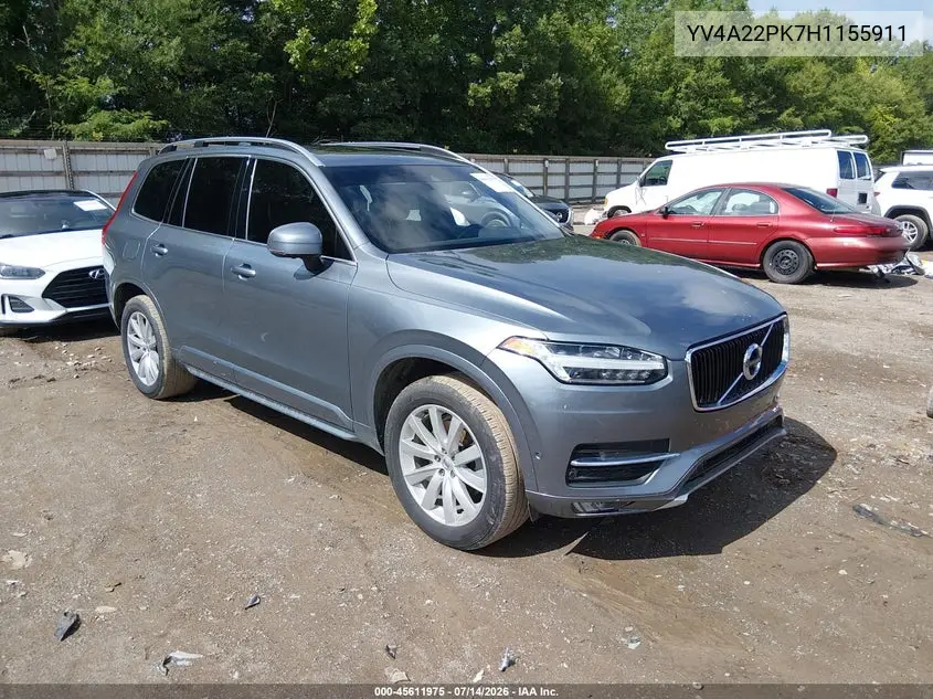 2017 Volvo Xc90 T6 Momentum VIN: YV4A22PK7H1155911 Lot: 45611975