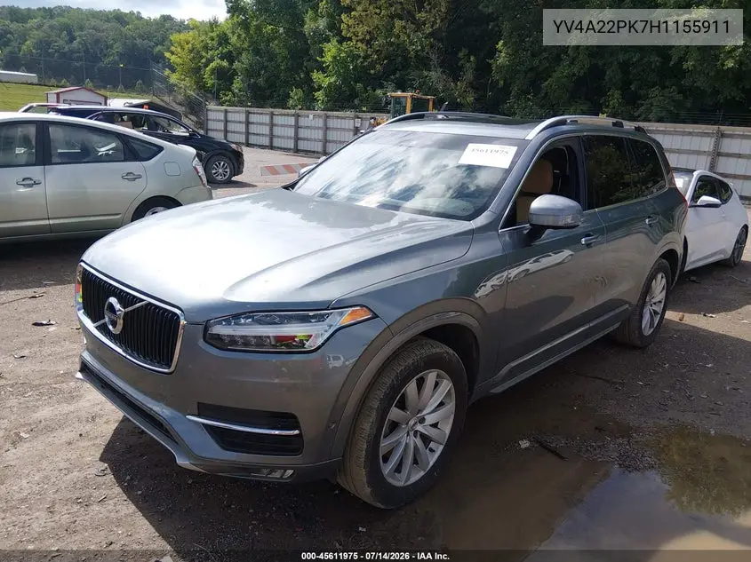 2017 Volvo Xc90 T6 Momentum VIN: YV4A22PK7H1155911 Lot: 45611975