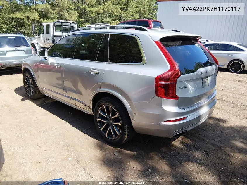 2017 Volvo Xc90 T6 Momentum VIN: YV4A22PK7H1170117 Lot: 45616641