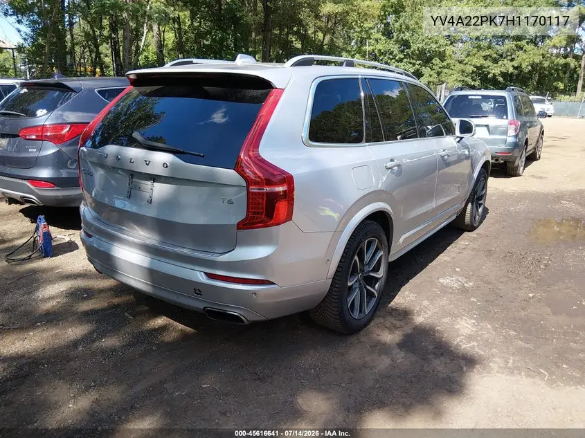 2017 Volvo Xc90 T6 Momentum VIN: YV4A22PK7H1170117 Lot: 45616641