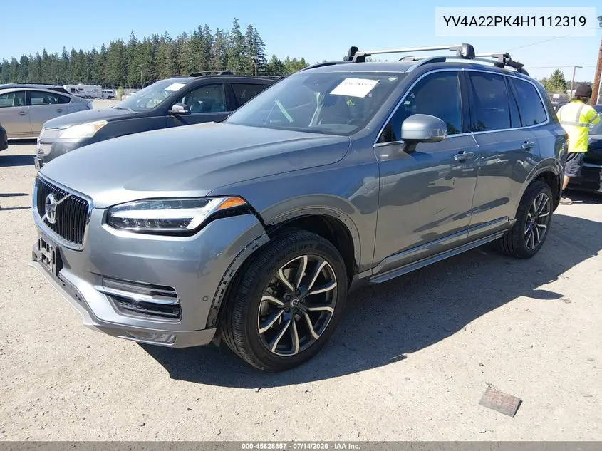 2017 Volvo Xc90 T6 Momentum VIN: YV4A22PK4H1112319 Lot: 45628857