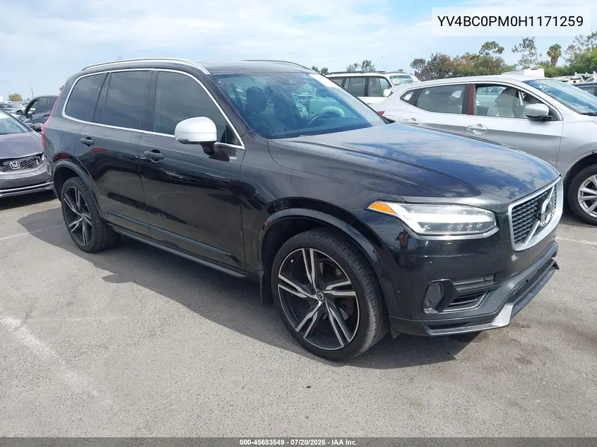 2017 Volvo Xc90 Hybrid T8 R-Design VIN: YV4BC0PM0H1171259 Lot: 45683549